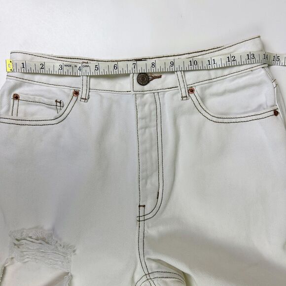 BDG Urban Outfitters High Rise Mom Jeans Distressed White Denim Tapered Leg 27 - Picture 7 of 16
